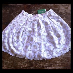 NWT Lilly Pulitzer White and Gold Harlie Skirt